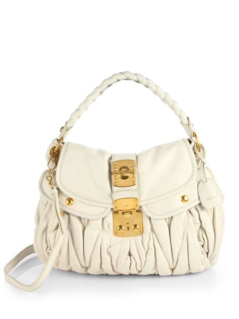 matelassé leather shoulder bag miu miu|Women's Leather Shoulder Bags .